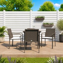 Durable 5 Piece Garden Dining Set with Steel Frame