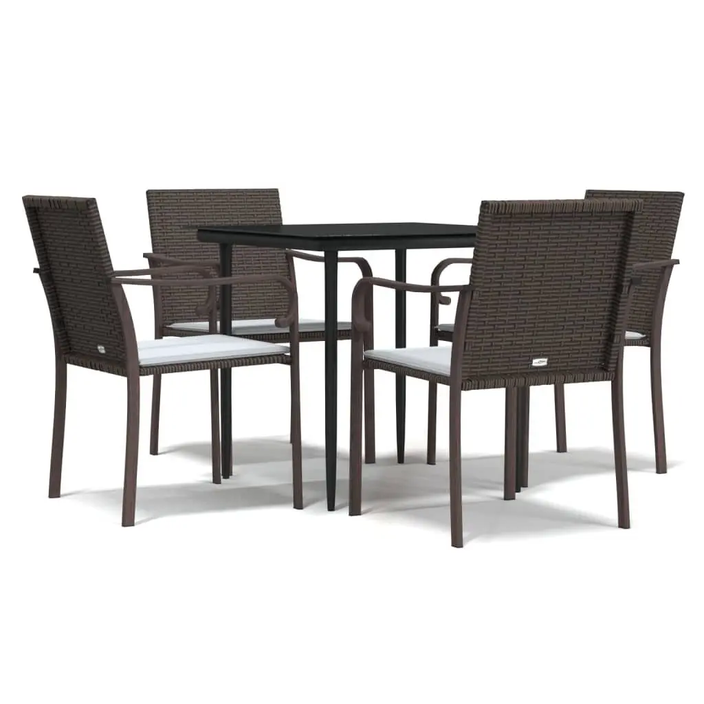 5 Piece Garden Dining Set with Steel Frame