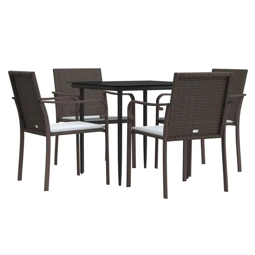 5 Piece Garden Dining Set with Steel Frame