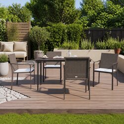 High-Quality Garden Dining Set with Cushions and Glass Top
