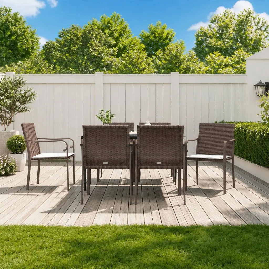 7 Piece Garden Dining Set with Cushions