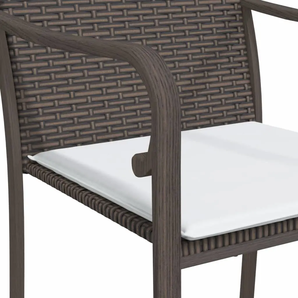 5-Piece Poly Rattan Garden Dining Set with Steel Frame