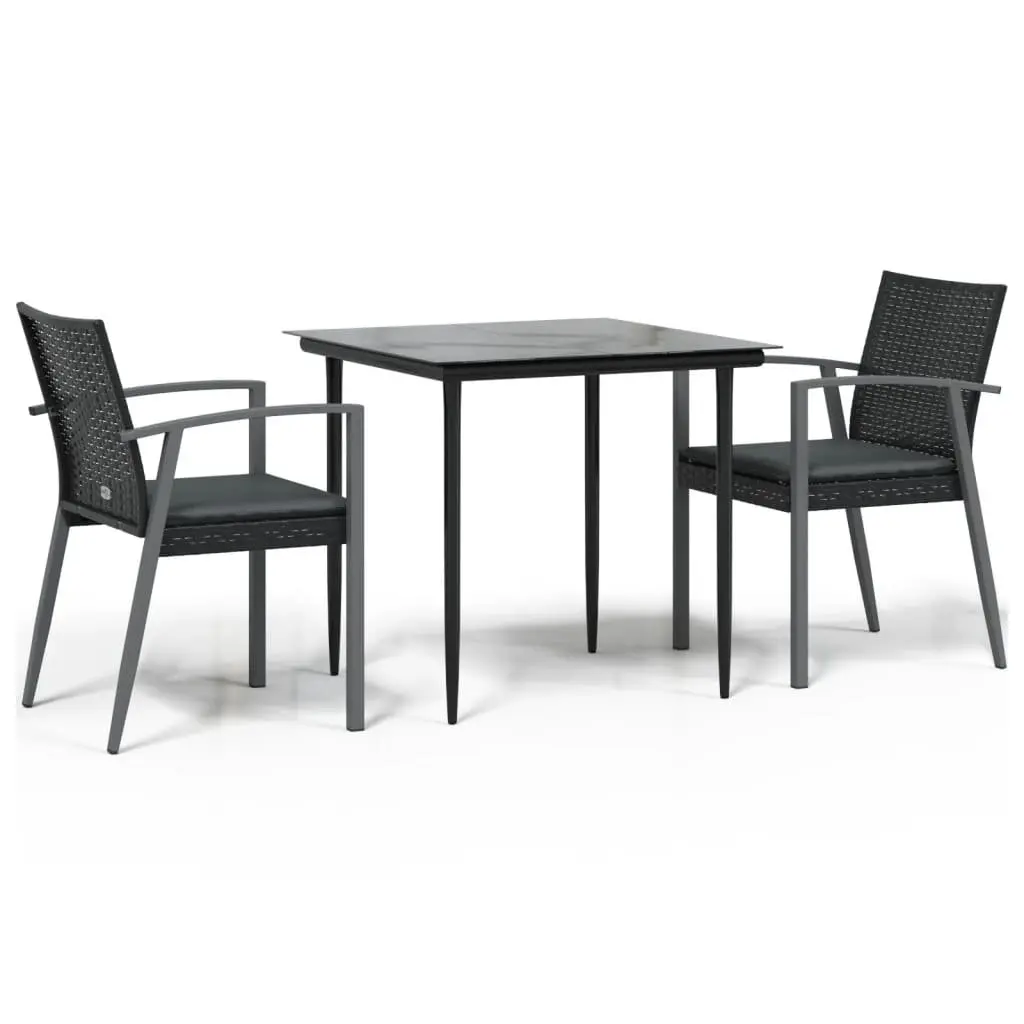 3 Piece Garden Dining Set with Cushions