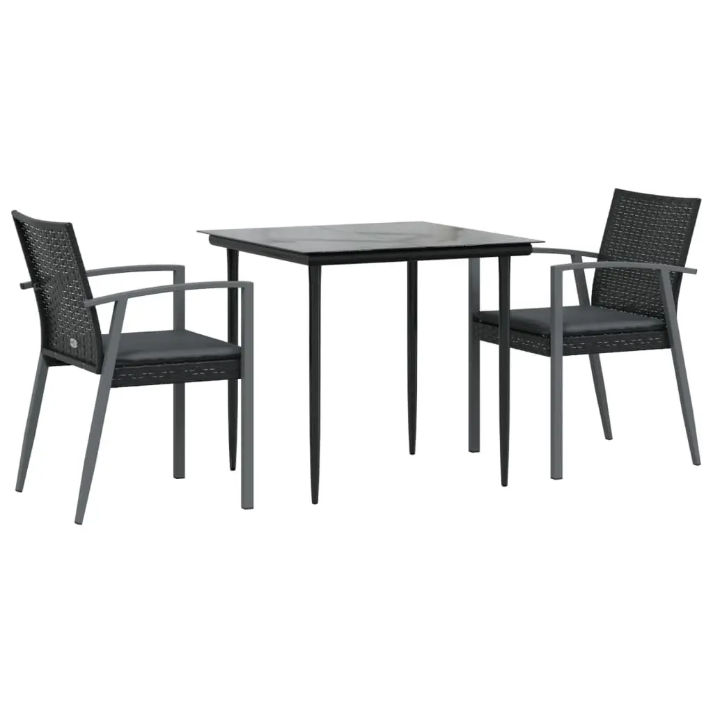 3 Piece Garden Dining Set with Cushions