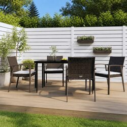 Premium 5 Piece Outdoor Garden Dining Set with Cushions