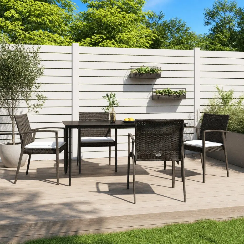 5 Piece Outdoor Garden Dining Set with Cushions