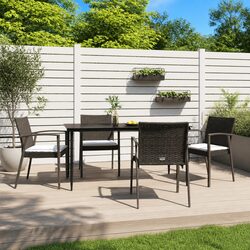 Sturdy 5 Piece Outdoor Garden Dining Set with Cushions