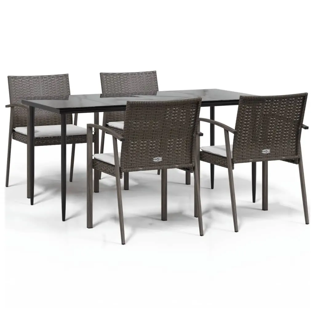 5 Piece Outdoor Garden Dining Set with Cushions
