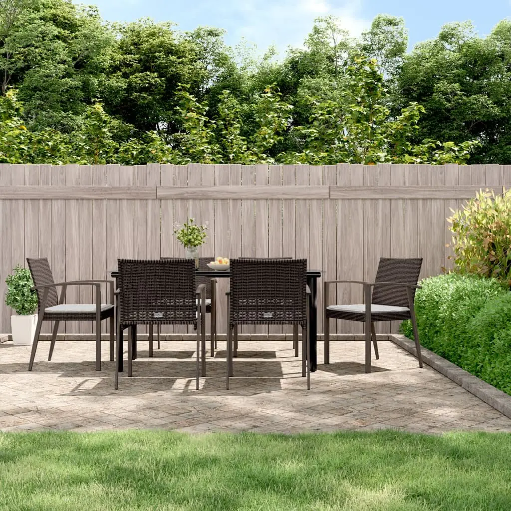 7 Piece Outdoor Dining Set with Steel Frame
