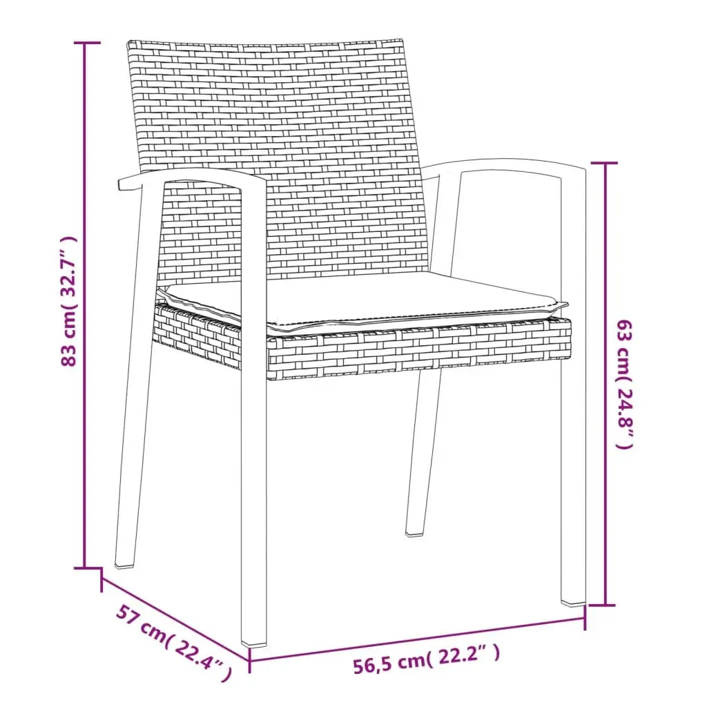 7 Piece Outdoor Dining Set with Steel Frame