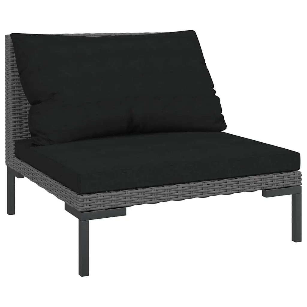 Half Round Poly Rattan Outdoor Sofa with Cushions