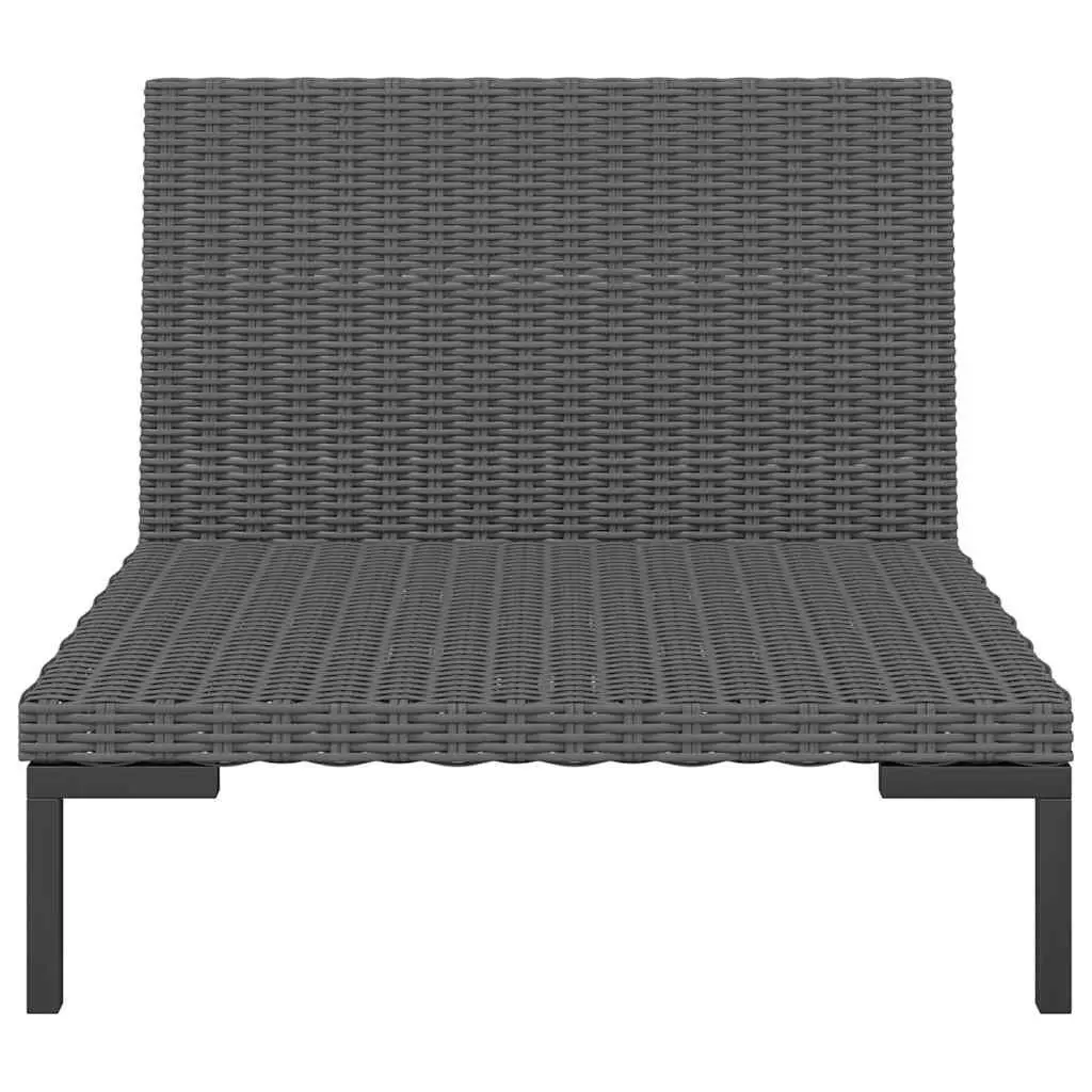Half Round Poly Rattan Outdoor Sofa with Cushions