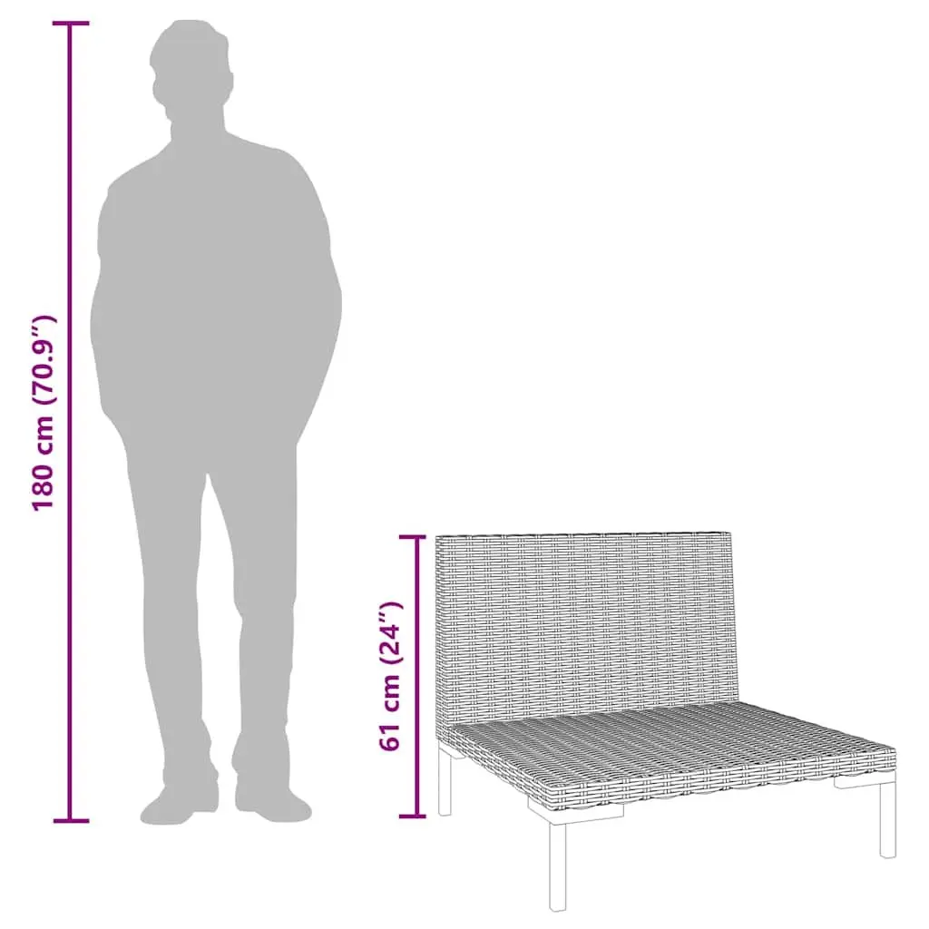 Half Round Poly Rattan Outdoor Sofa with Cushions