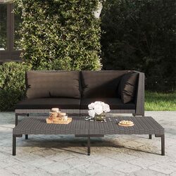 Half Round Poly Rattan Outdoor Sectional Sofa with Cushions