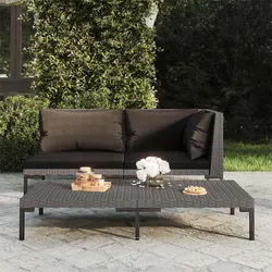 Half Round Poly Rattan Outdoor Sectional Sofa with Cushions