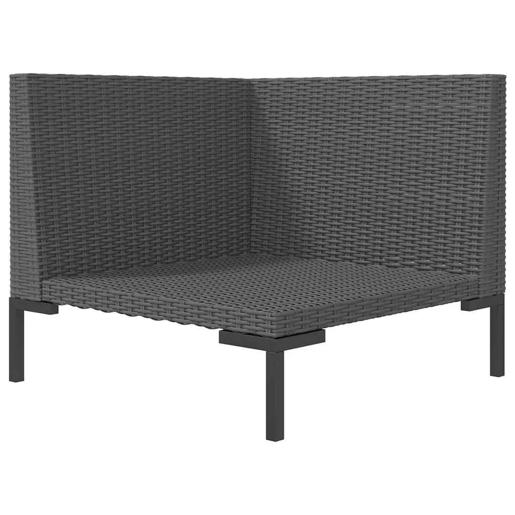 Half Round Poly Rattan Outdoor Sectional Sofa with Cushions