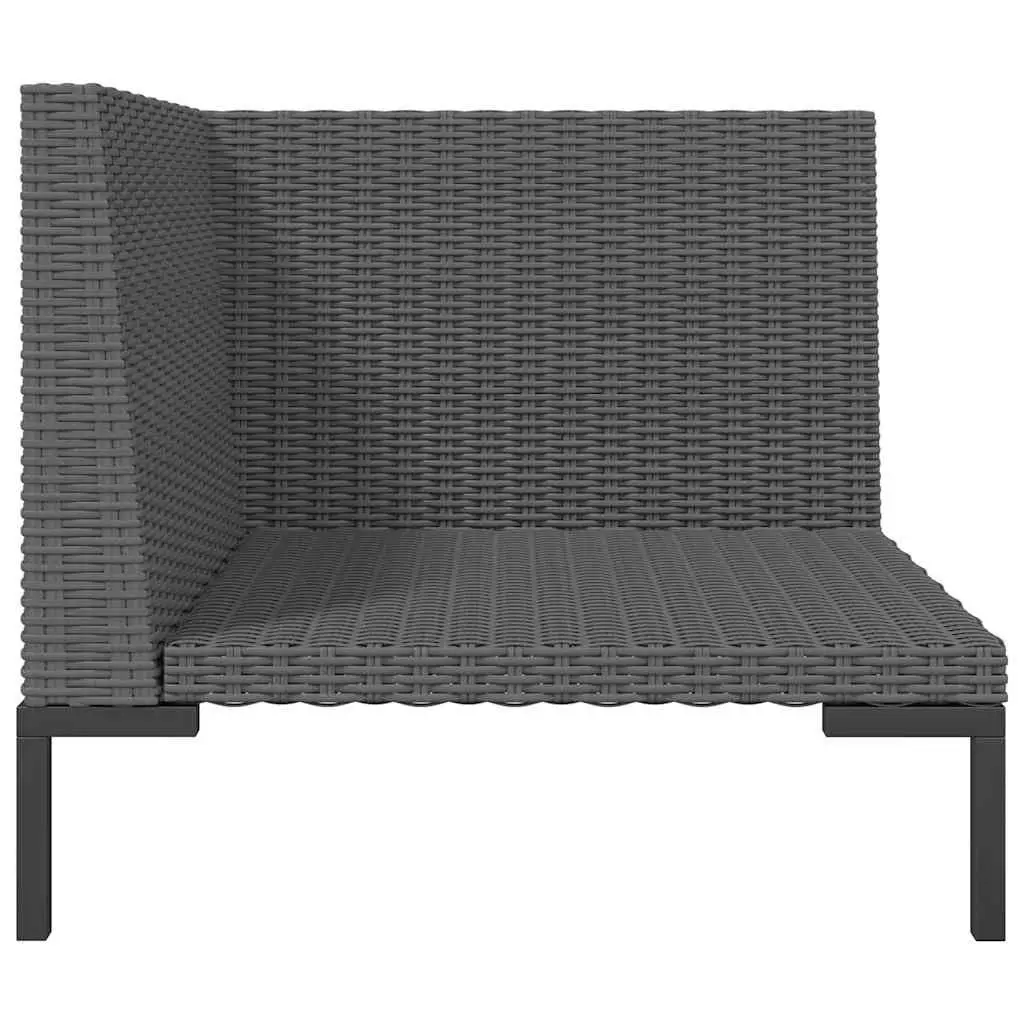 Half Round Poly Rattan Outdoor Sectional Sofa with Cushions