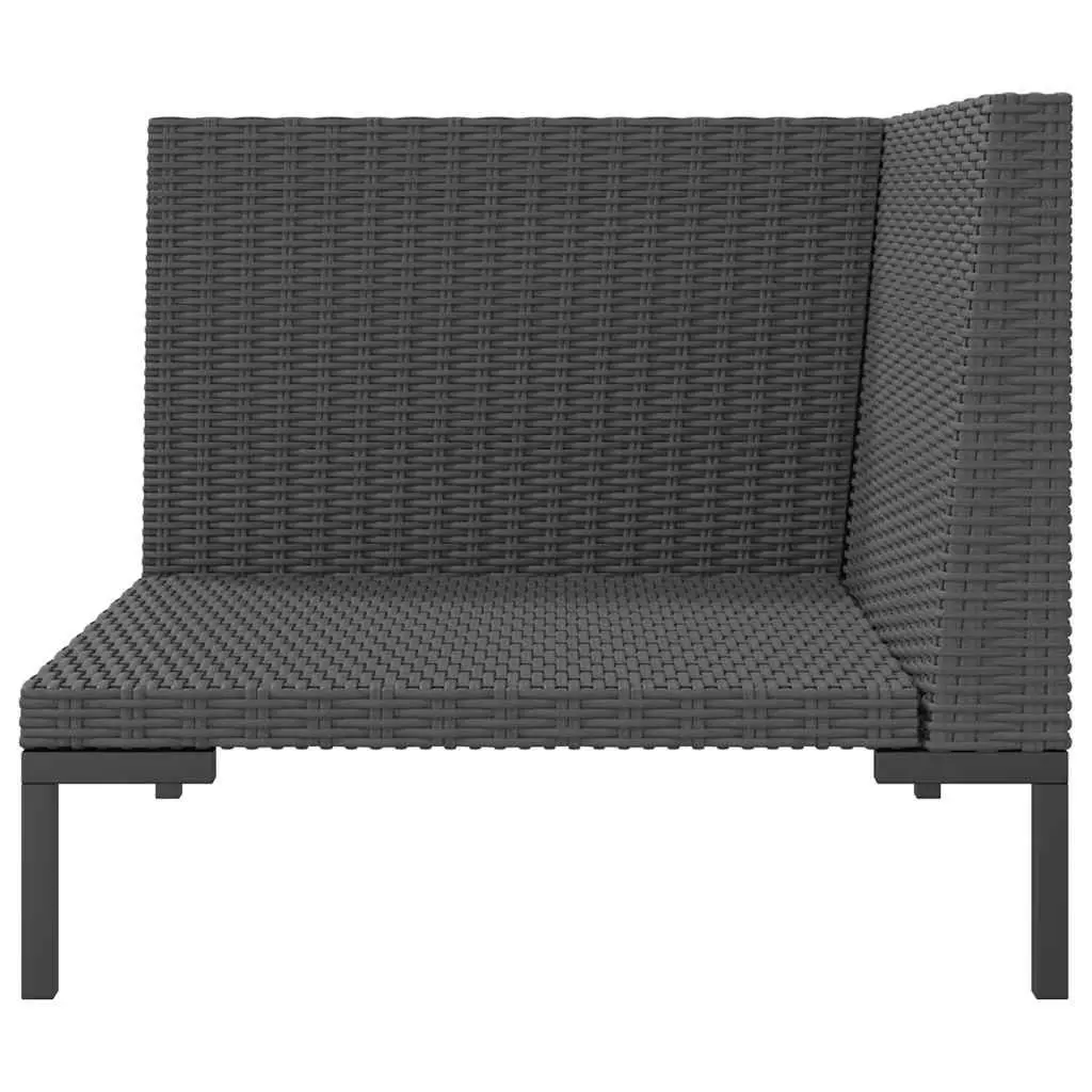 Half Round Poly Rattan Outdoor Sectional Sofa with Cushions
