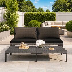 Durable Half Round Outdoor Sectional Sofa Set with Cushions