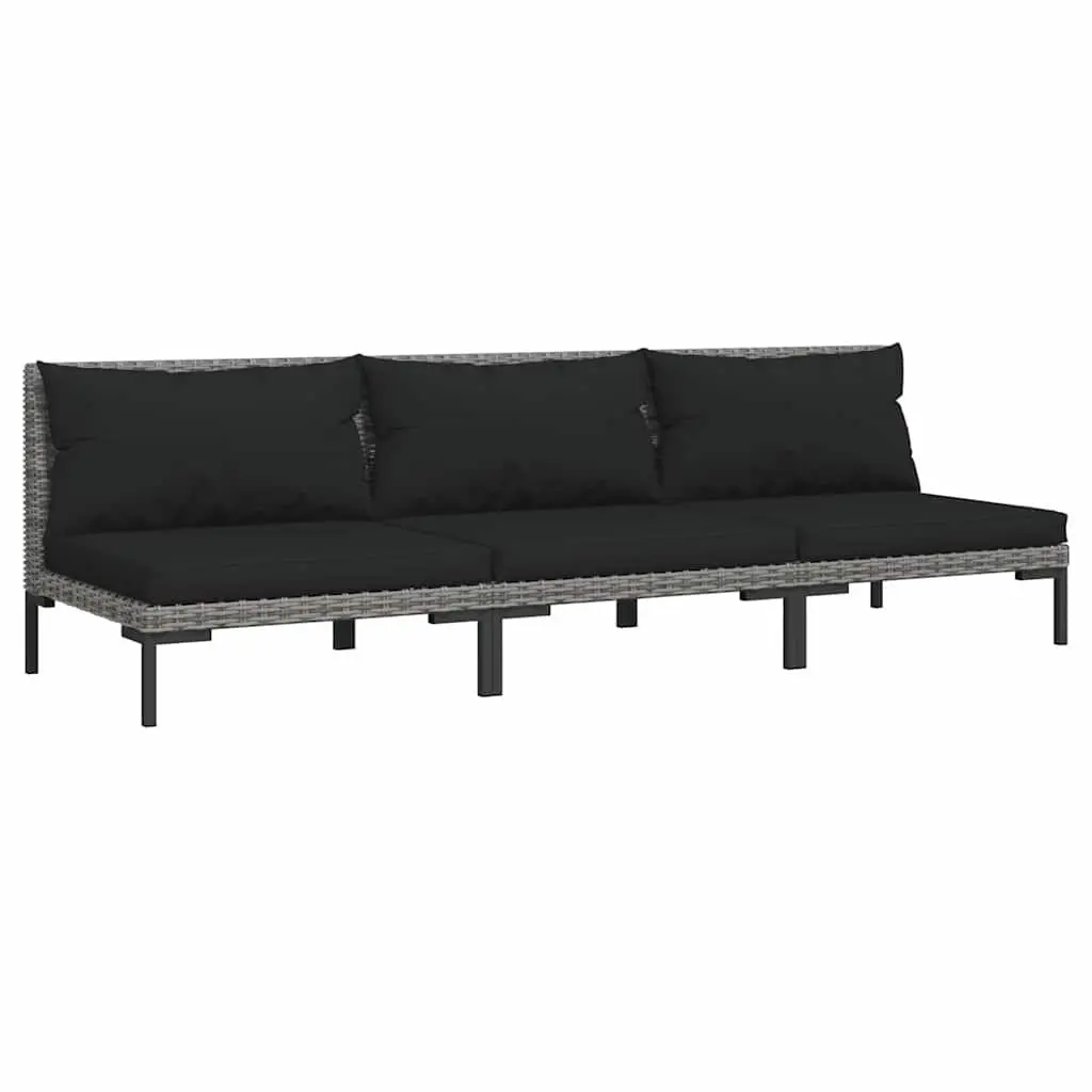 3-Piece Outdoor Sectional Sofa Set with Cushions