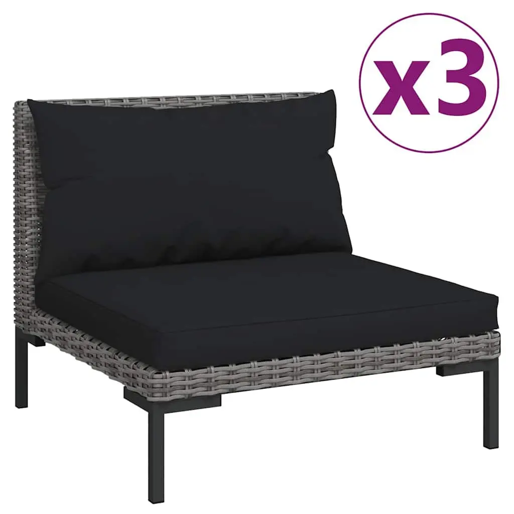 3-Piece Outdoor Sectional Sofa Set with Cushions