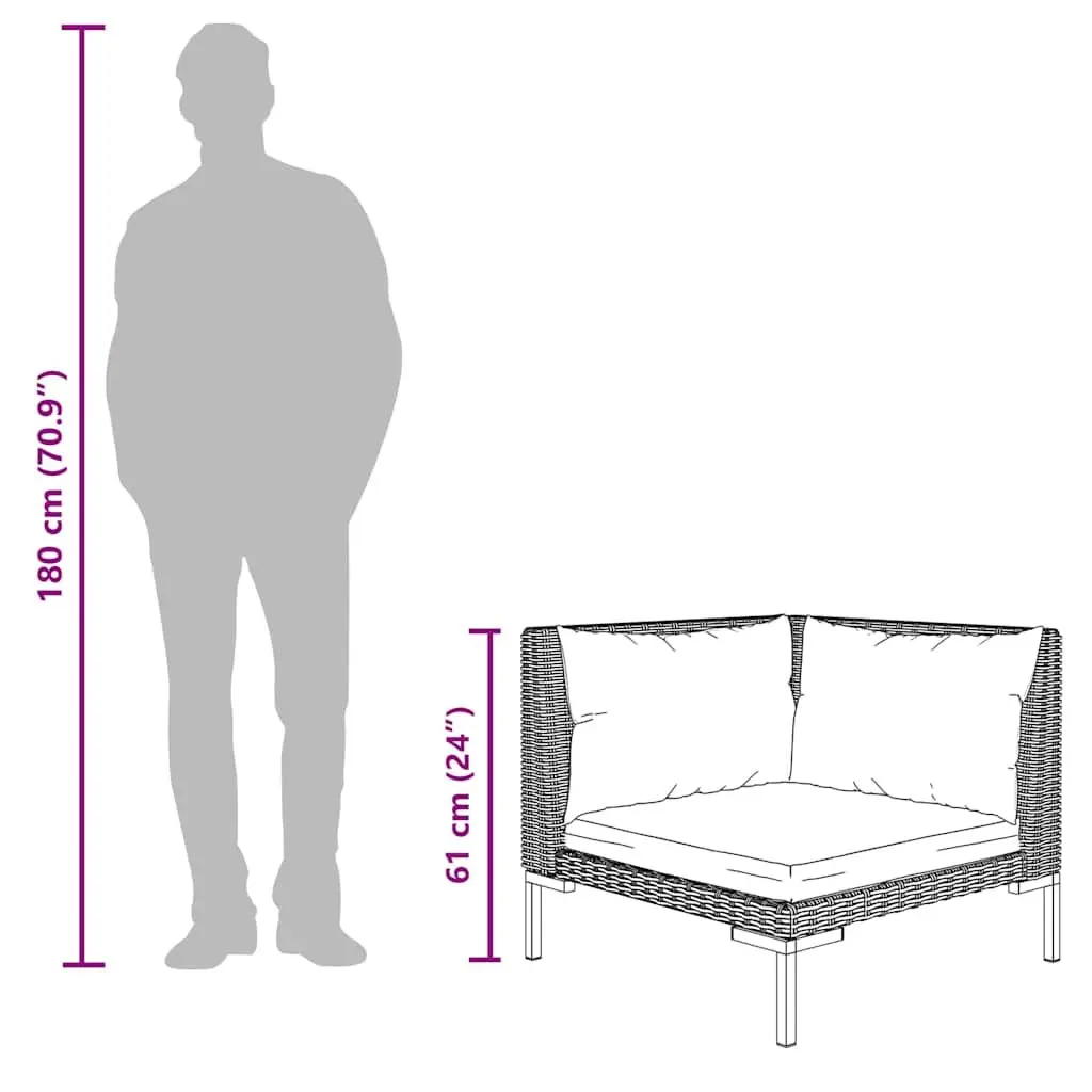 Grey Half Round Rattan Outdoor Sofa Set