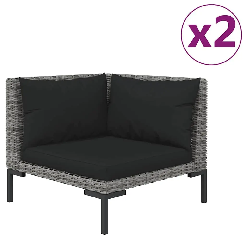 Grey Half Round Rattan Outdoor Sofa Set