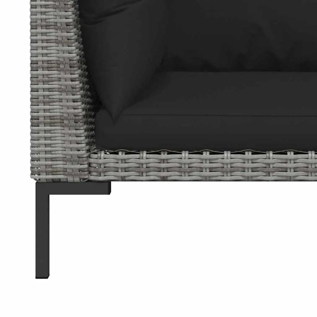 Grey Half Round Rattan Outdoor Sofa Set