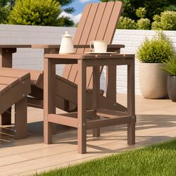 Brown Adirondack Garden Side Table - Durable Outdoor Furniture