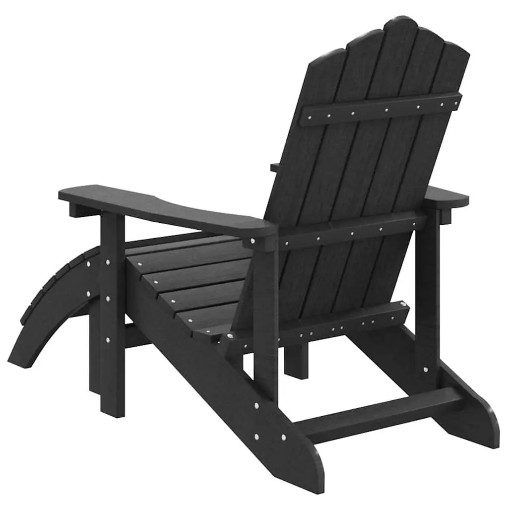 Adirondack Chair HDPE Anthracite with Detachable Footstool Outdoor Garden Seating
