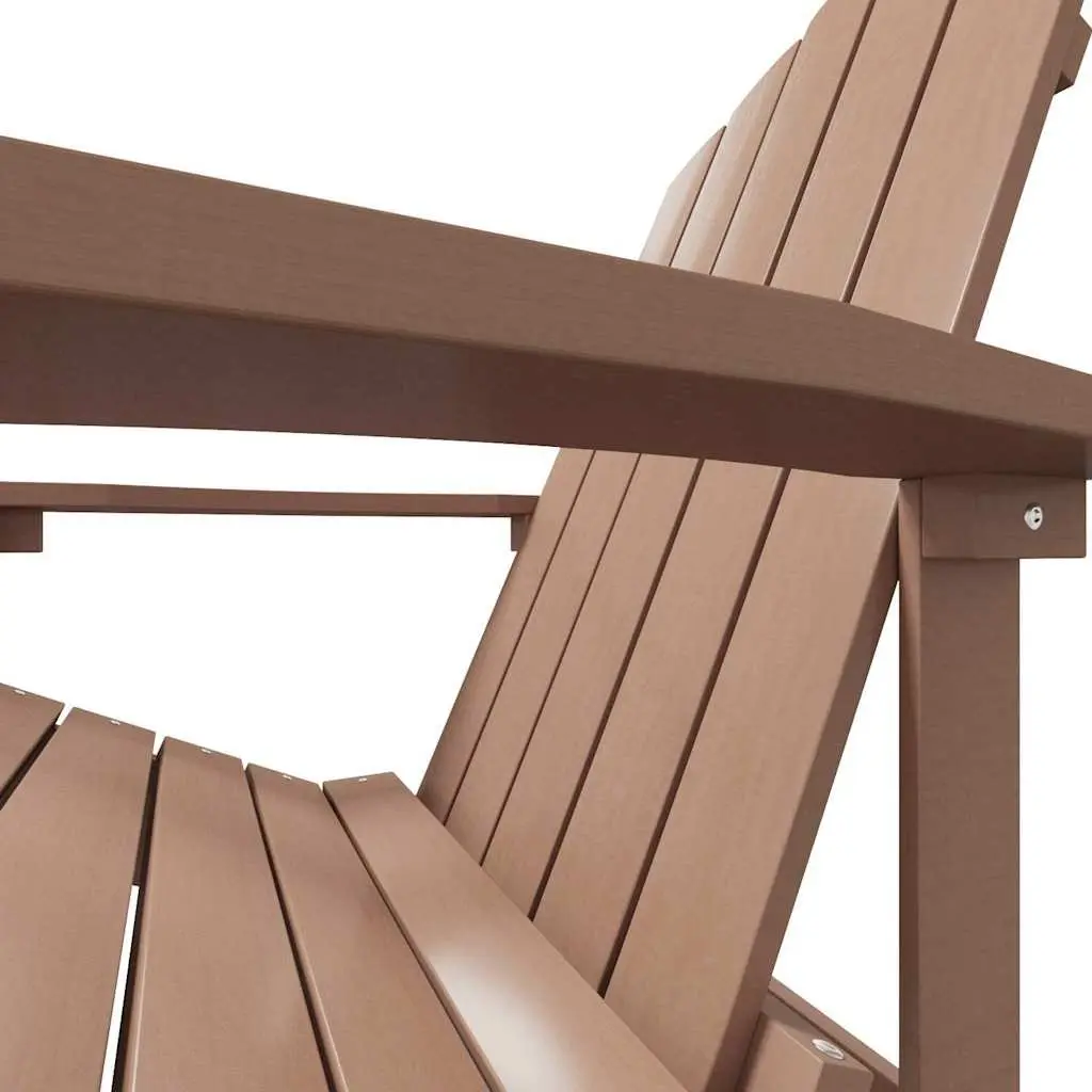 Adirondack Chair HDPE Outdoor Seating Brown with Detachable Footstool