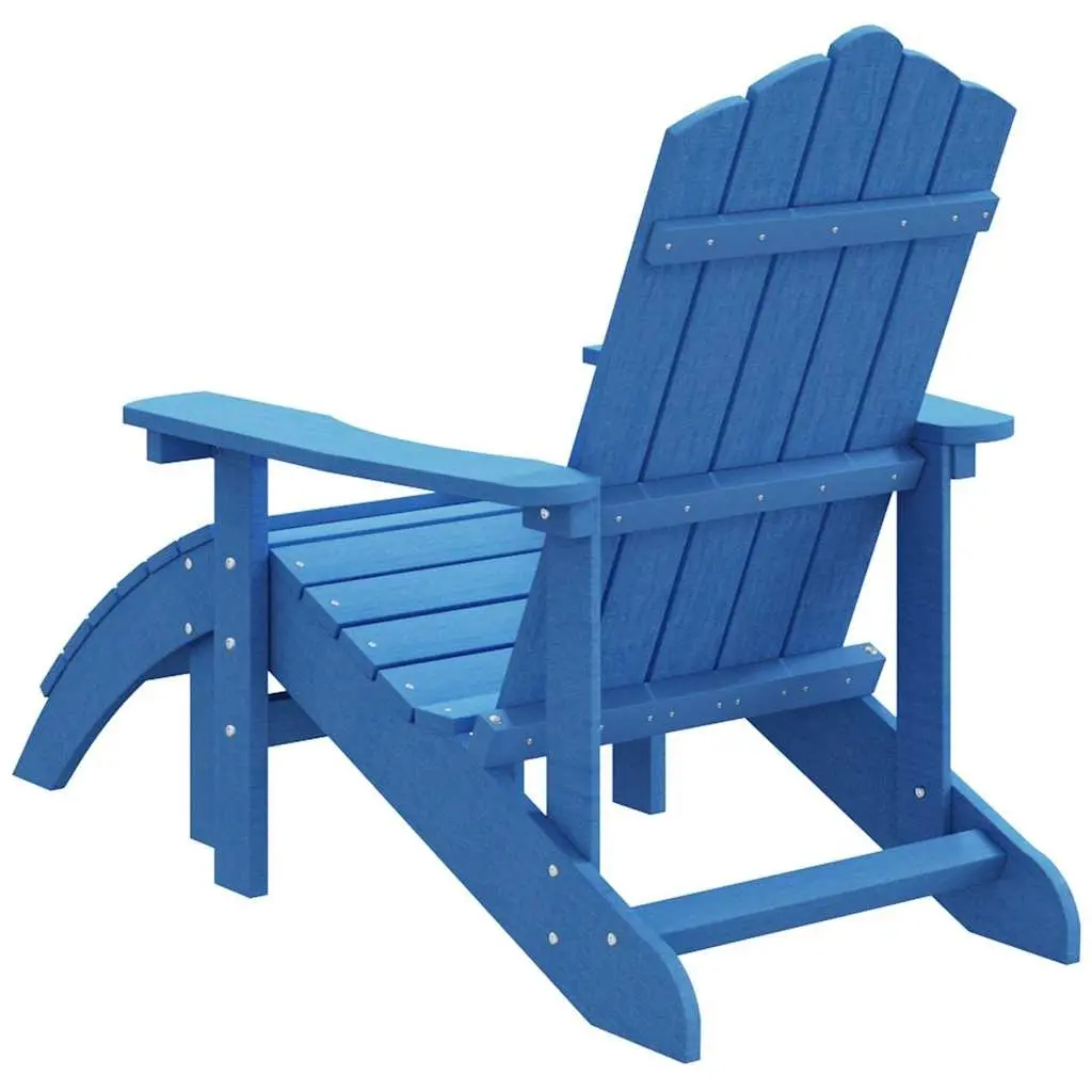 Adirondack Chair HDPE Blue with Detachable Footstool