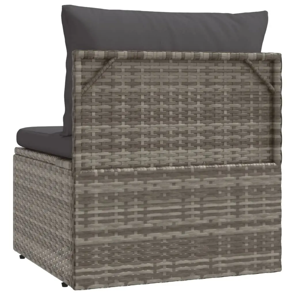Garden Middle Sofa with Cushions in Grey