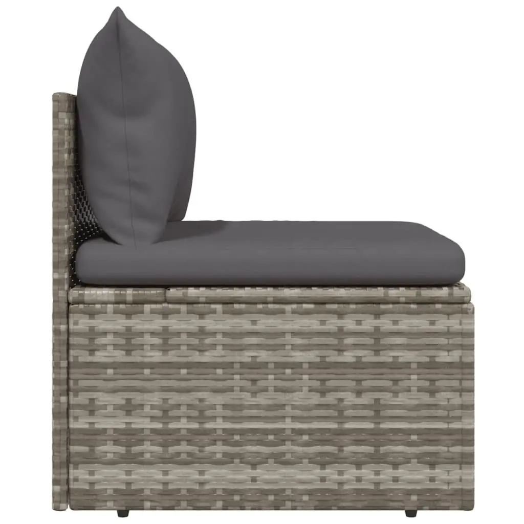 Garden Middle Sofa with Cushions in Grey