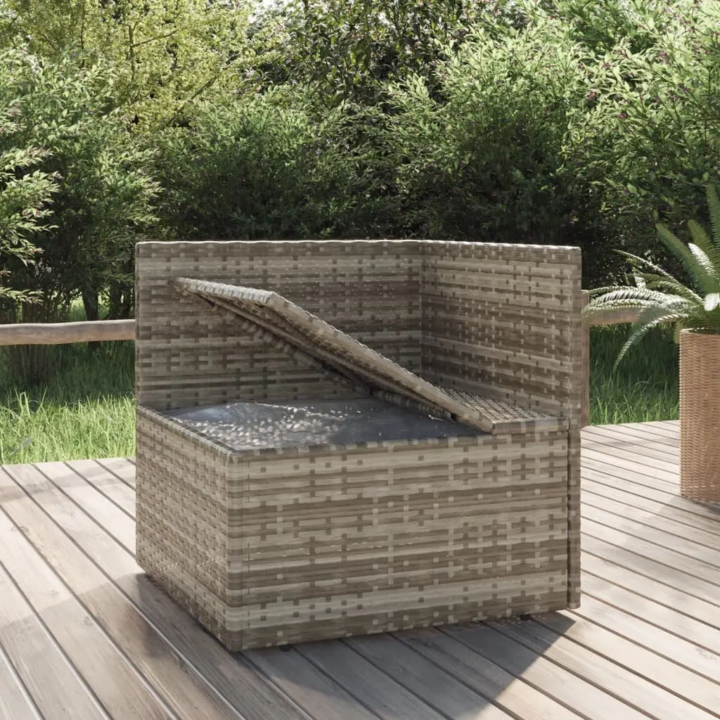 Grey Poly Rattan Garden Corner Sofa with Cushions