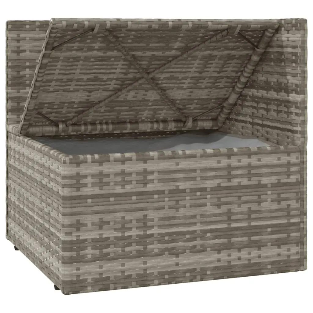 Grey Poly Rattan Garden Corner Sofa with Cushions