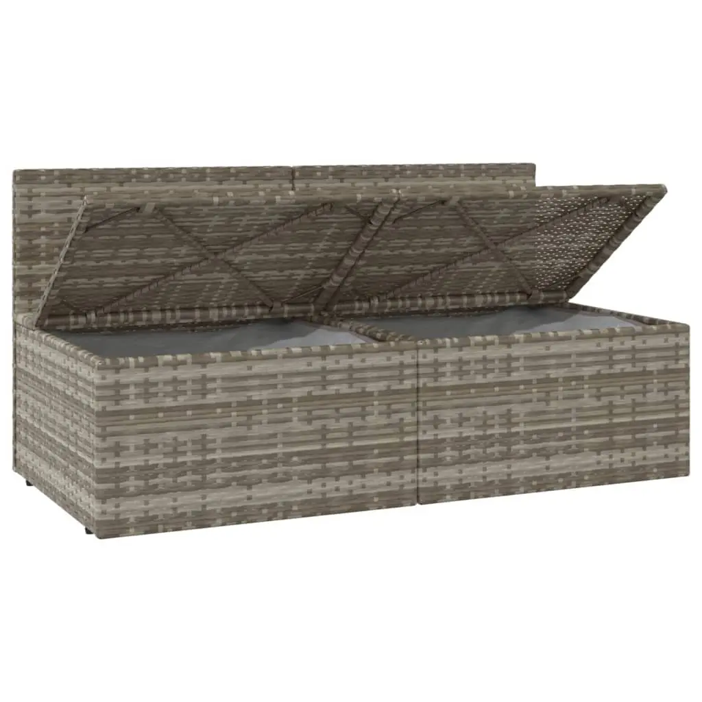 2-Seater Garden Sofa Poly Rattan Steel Frame Grey Outdoor Seating