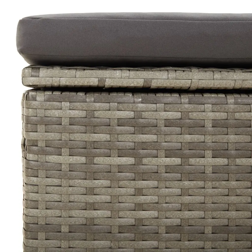 2-Seater Garden Sofa Poly Rattan Steel Frame Grey Outdoor Seating