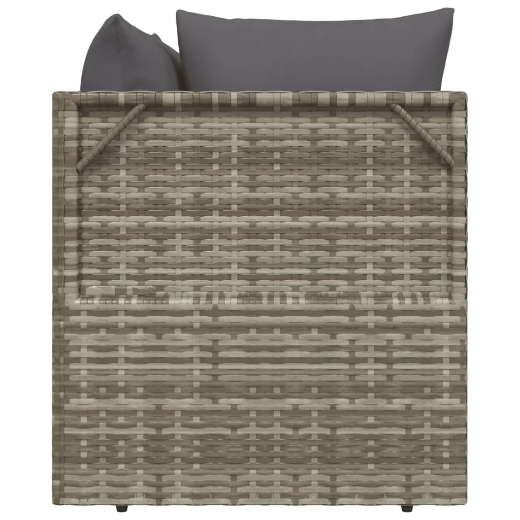 Grey 2-Seater Garden Sofa with Cushions
