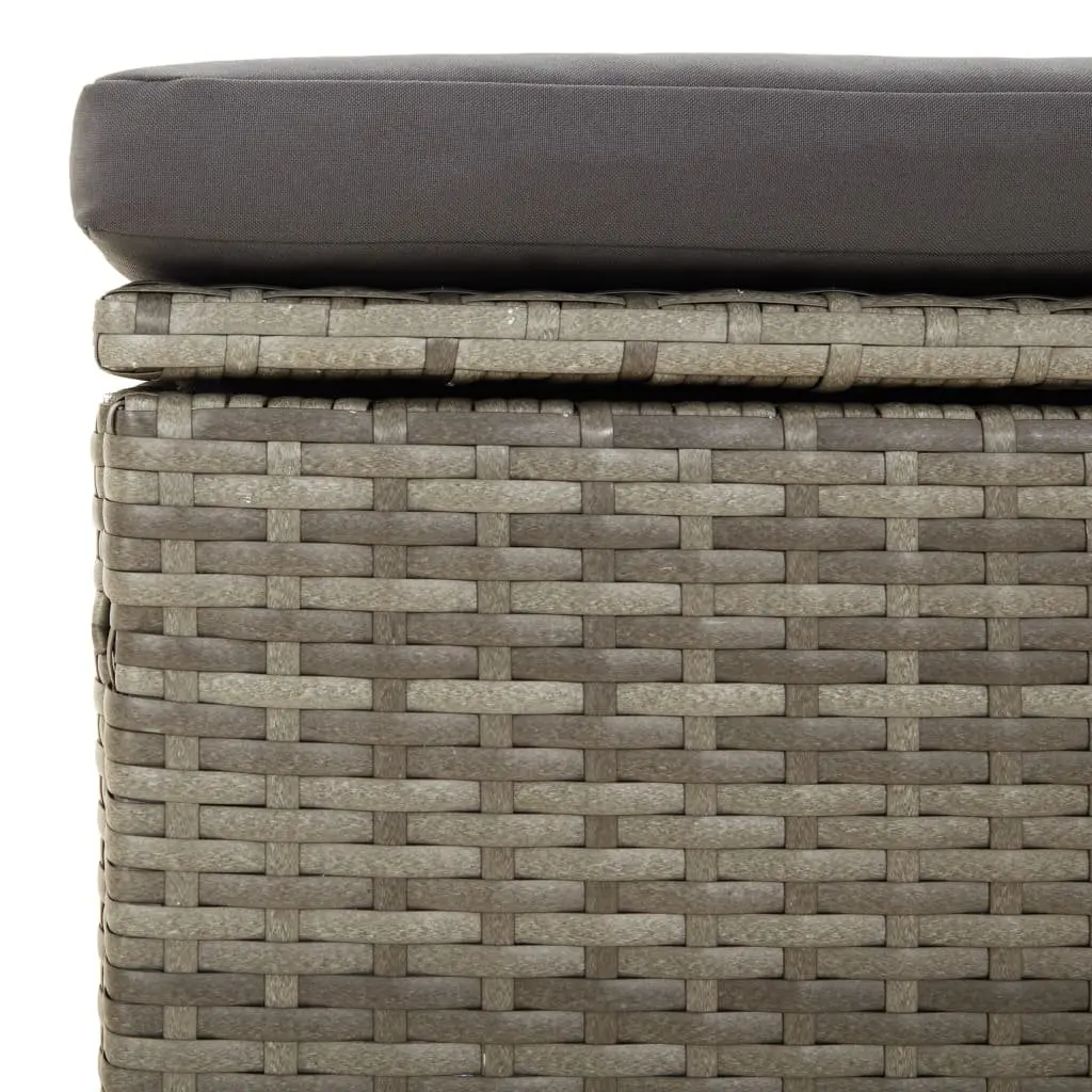 3 Piece Garden Lounge Set Poly Rattan Steel Frame Grey Outdoor Sofa with Cushions