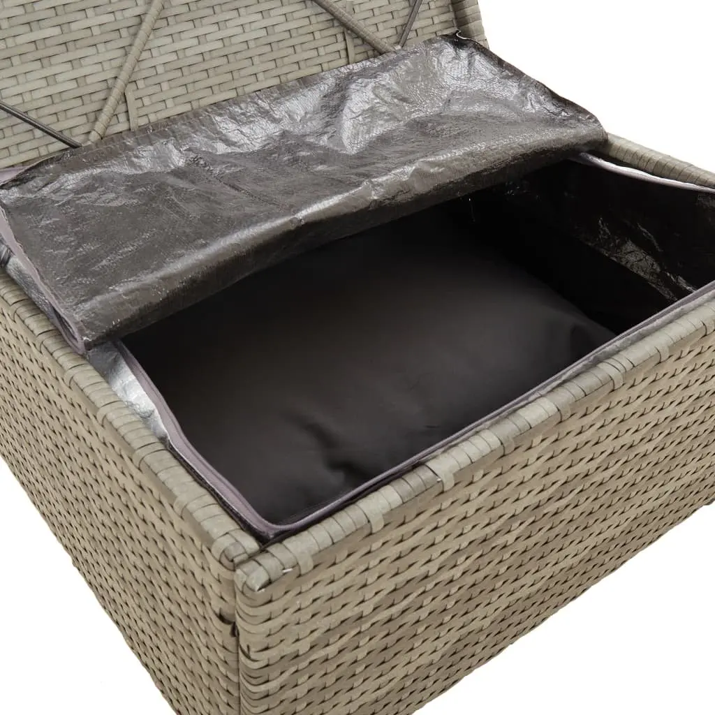 3 Piece Garden Lounge Set Poly Rattan Steel Frame Grey Outdoor Sofa with Cushions