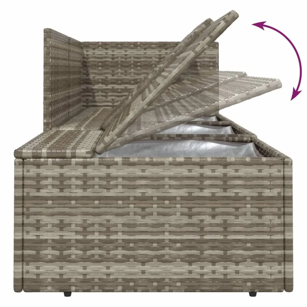 4 Piece Outdoor Garden Lounge Set Poly Rattan Steel Grey