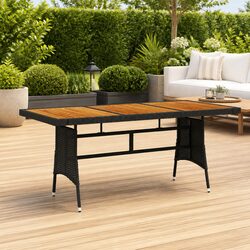 Elegant Garden Dining Table with Acacia Wood Top