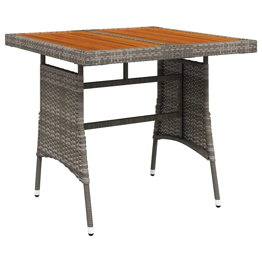 Grey Garden Table with Acacia Wood Top