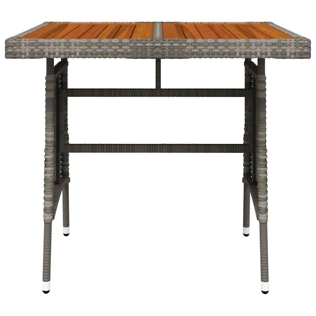 Grey Garden Table with Acacia Wood Top