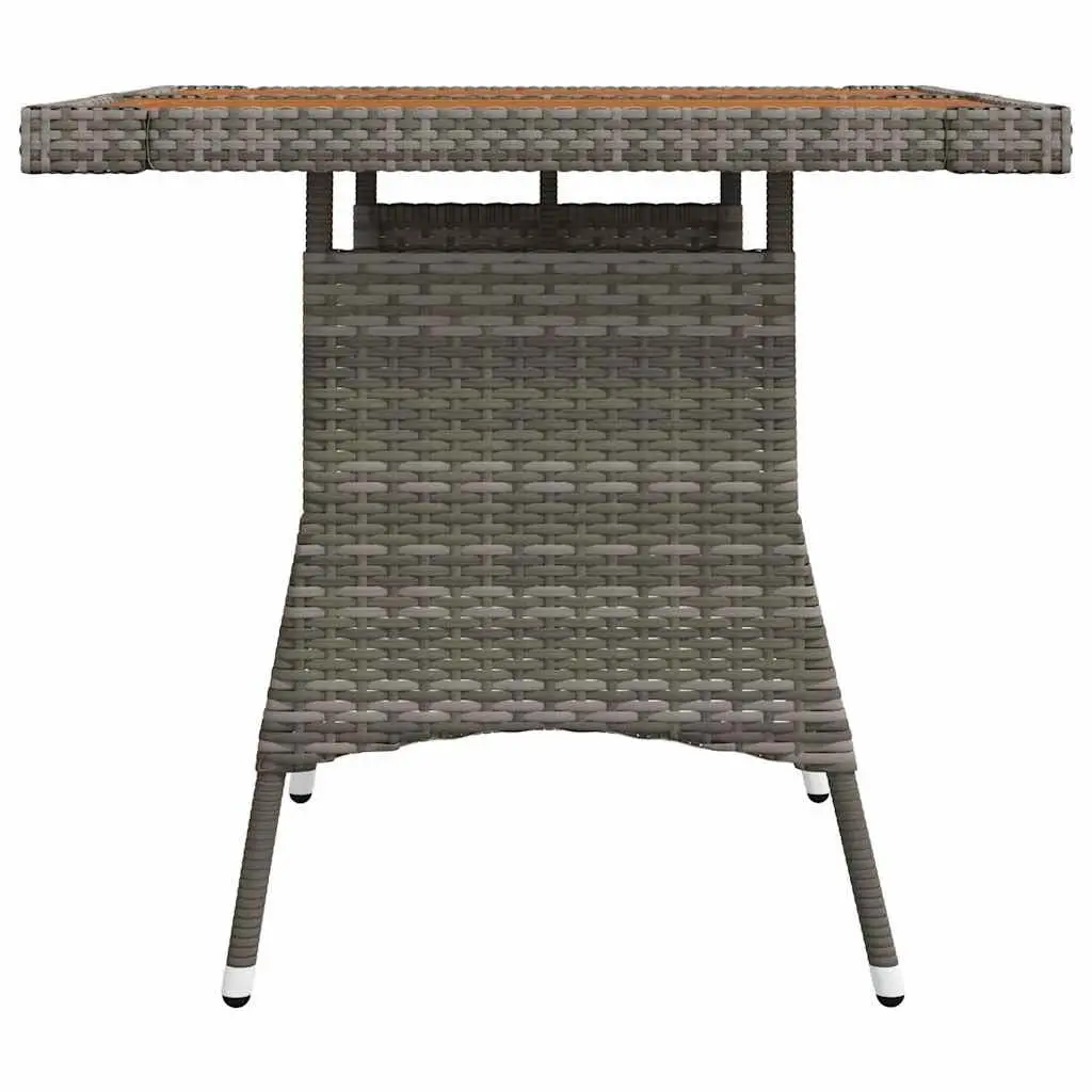Grey Garden Table with Acacia Wood Top