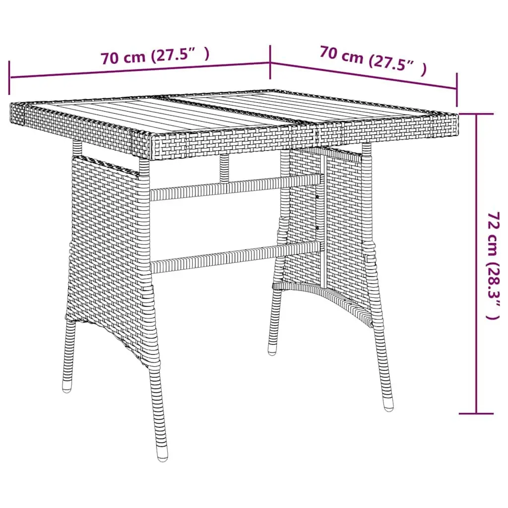 Grey Garden Table with Acacia Wood Top