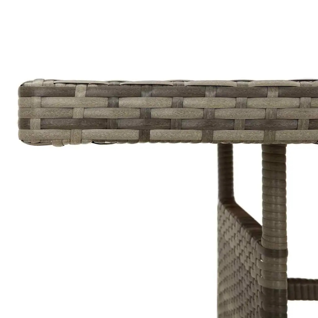 Outdoor Dining Table Acacia Wood PE Rattan Grey Powder-Coated Steel 160 x 70 x 72 cm