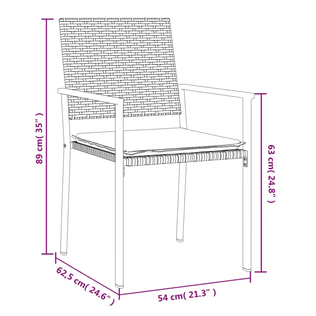 3 Piece Garden Dining Set with Cushions