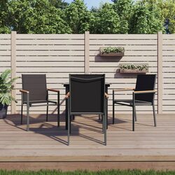 Durable 5-Piece Garden Dining Set with Black Steel Frame